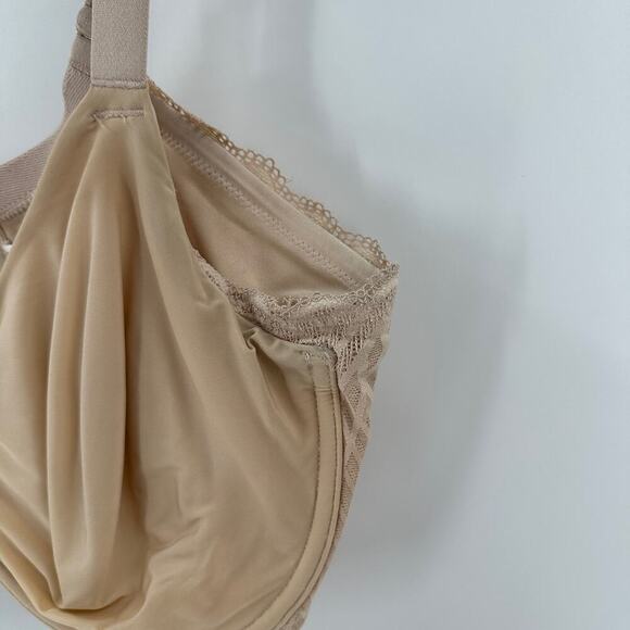 Wacoal Tan Scallop Lace Trim Ultimate Side Smoother Underwire Bra Size 40DDD - Picture 4 of 9